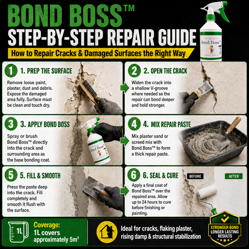 Bond Boss™ Wall Rescue Bundle (3 × 1L Bond Boss™ PLUS a Patchy Wall Kit)